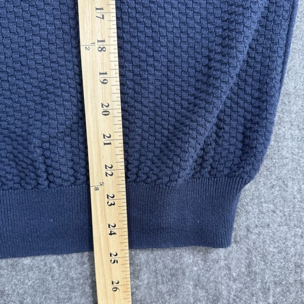 Jack Nicklaus Men's Medium Navy Blue Quarter-Zip Sweater Textured Knit